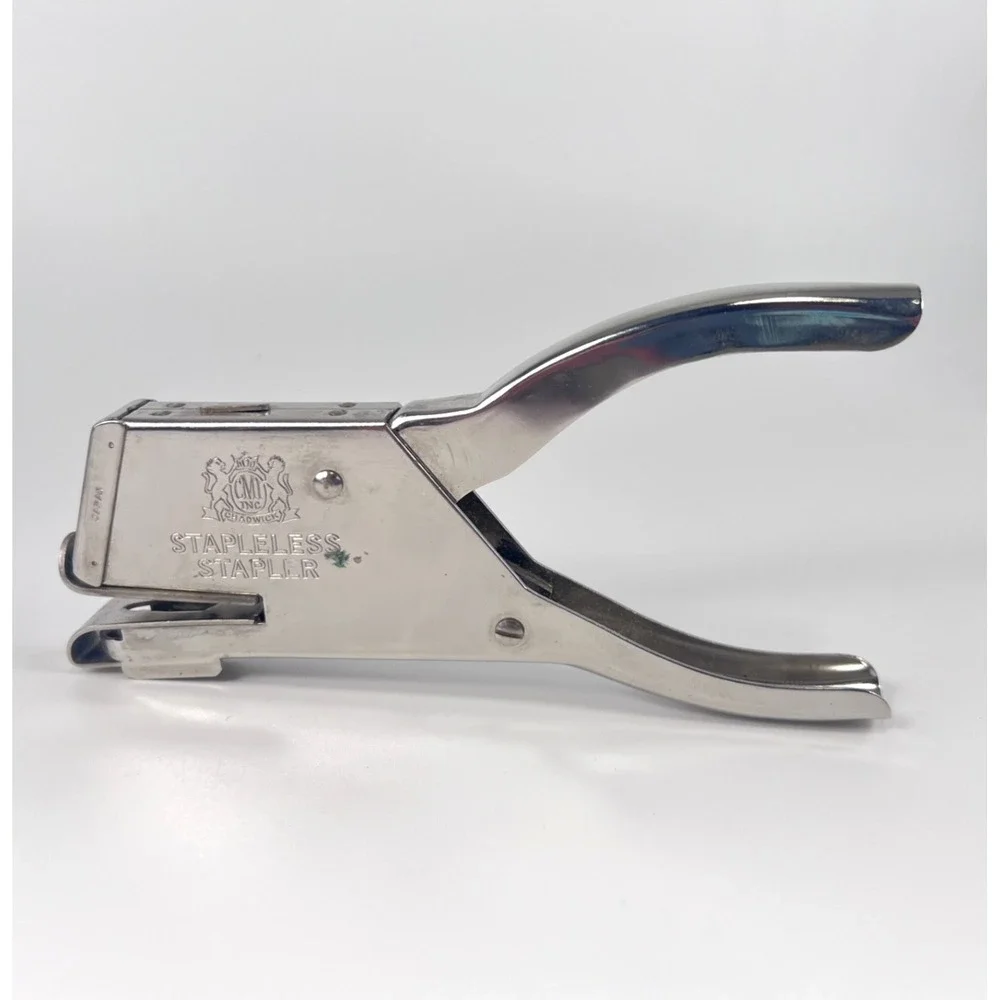 Vintage Japanese CMI Chadwick-Miller Stapleless Stapler Model #77368 EUC